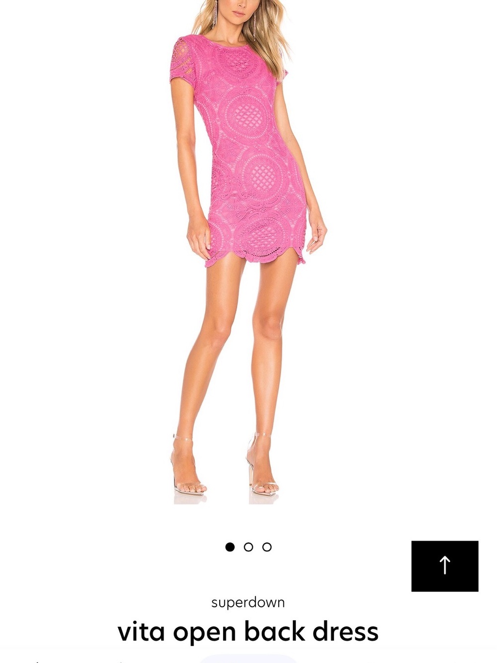 superdown Pink Open-Back Scalloped Mini Dress